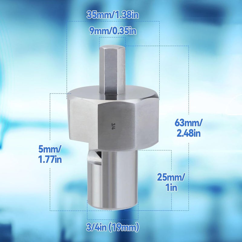 Sywan Dog Hole Chamfer Reamer Tool, Workbench Dog Hole Shaping Trimmer T10 Alloy Blade Stainless Steel 9mm Hex Shank for 19mm/20mm Woodworking Dog Holes Polished Finish for Electric Drills (19mm) - Image 4
